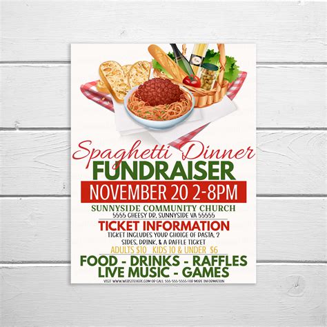 fundraiser dinner flyer|food fundraiser flyer template.
